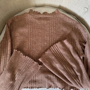 Women's Ribbed Top - Brown